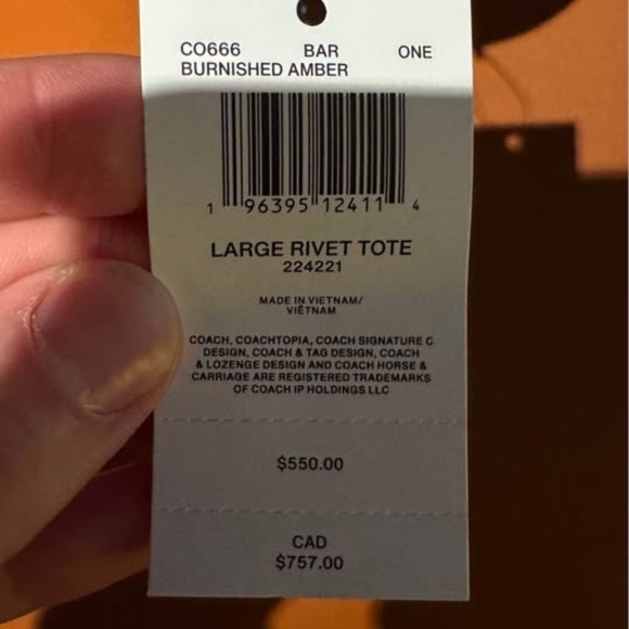 NWT COACH Large Relaceable Leather Tote - Picture 7 of 15